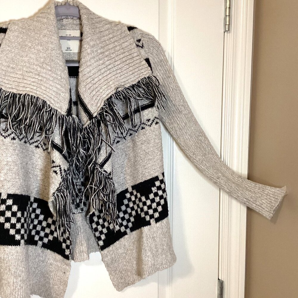 Abercrombie Kids Girls Youth Age 9-10 Open Cardigan Ribbed Sweater Fringe